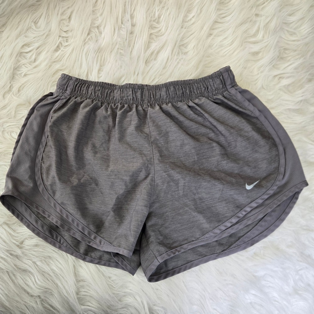 Nike Dri-FIT Tempo Running Shorts Gray Heather Mesh Panels Womens Medium